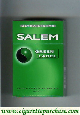 Salem Green Label Ultra Lights cigarettes hard box